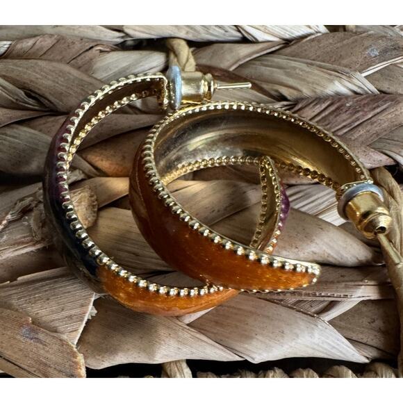 Hand-Painted Boho Earrings Multicolor Artisan Style - Picture 3 of 4